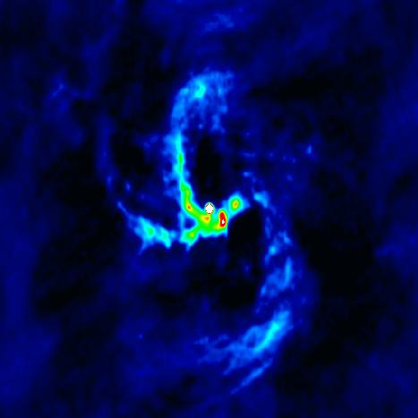 NRAO VLA radio image of Sgr A West including spiral arms