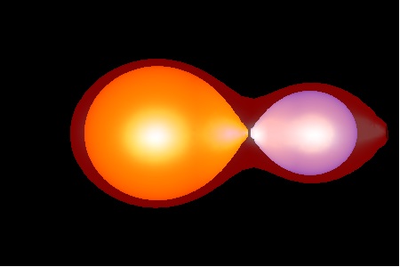 Colored image of a simulated contact binary