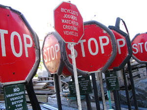 Several STOP signs