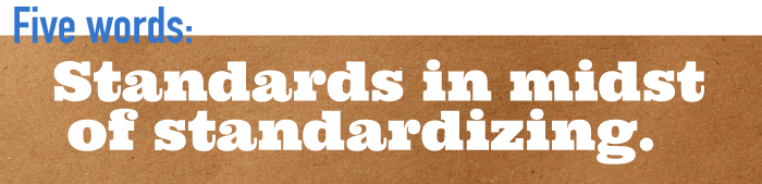 Five word summary - Standards in midst of standardizing