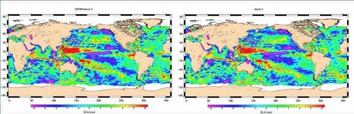 Sea Level Anomalies, areas show increasing or decreasing trends are similar to previous years 