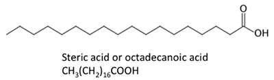Steric acid CH3(CH2)16COOH, all single carbon to carbon bonds. 