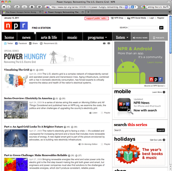 screen catpture of the Power Hungry website