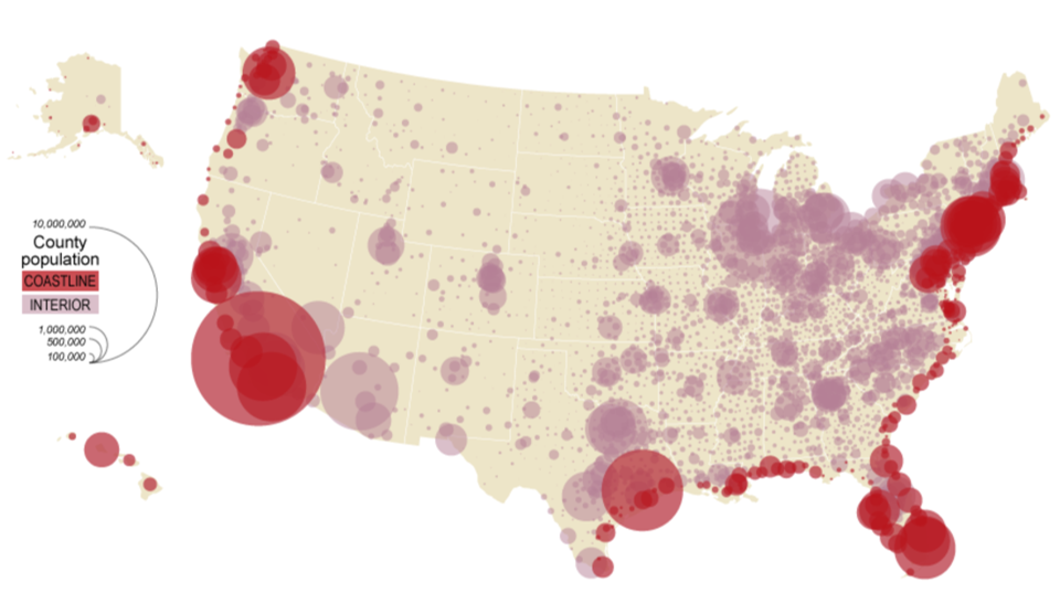 bivariate proportional symbol map of the USA - see surrounding text