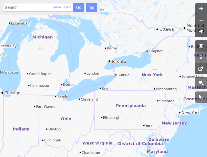 OpenStreetMap - interactive web map of northeast portion of the US
