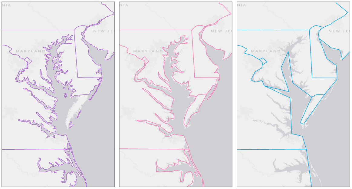 three Natural Earth US maps, see text above