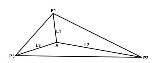 figure of trilateration, see text description in link below