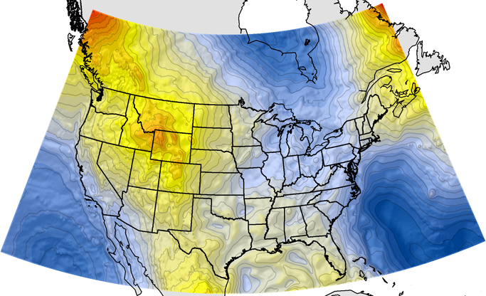Map showing GEOID12A, United States