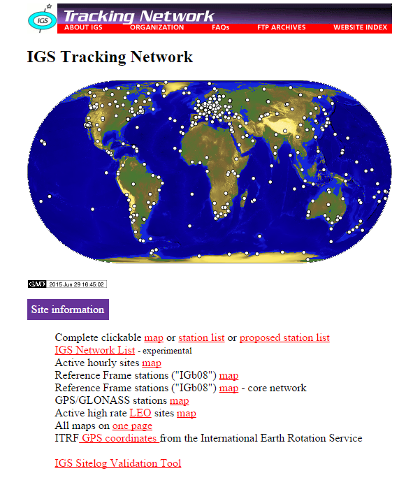 IGS Tracking Network website
