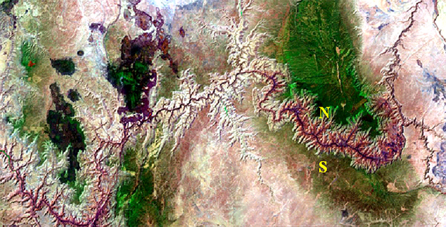 USGS Landsat image of the Grand Canyon.