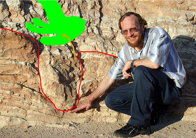 Edge-on dinosaur track.  May need more explanation from Richard