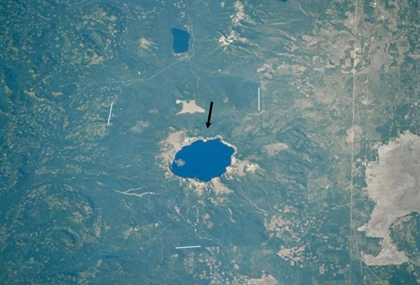 Arial view of Crater Lake