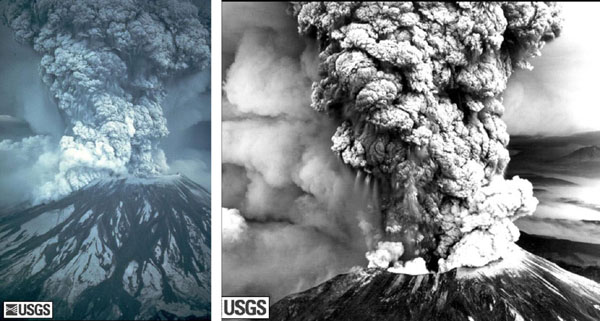 Mt. St. Helens erupting on May 18, 1980.