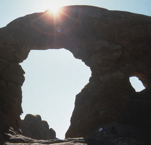 a rock arch at Arches National Park.