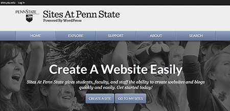 screenshot of sites at penn state