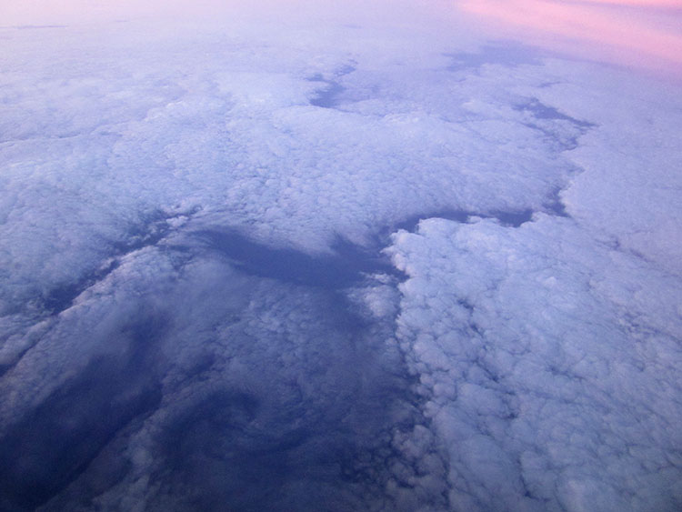 Clouds over the Arctic Ocean at sunrise