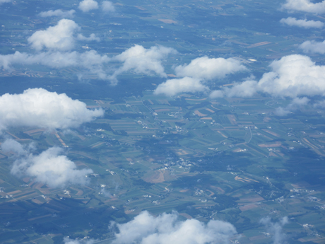 Airplane view of the ground in southeastern Pennsylvania