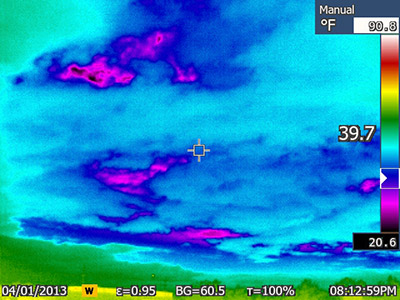 thermal image of clouds most clouds around 20.6F most around 38-39F