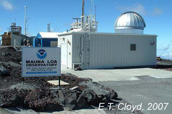 Outside of the Mauna Loa Observatory.