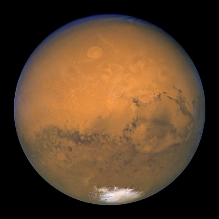 Image of the planet Mars, showing the surface as being rather detailed