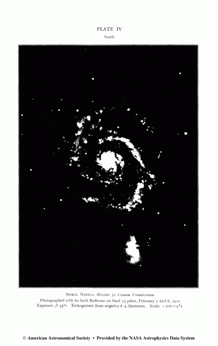 Photographic image of M51 spiral nebula by G. W. Ritchey Provided by the NASA Astrophysics Data System