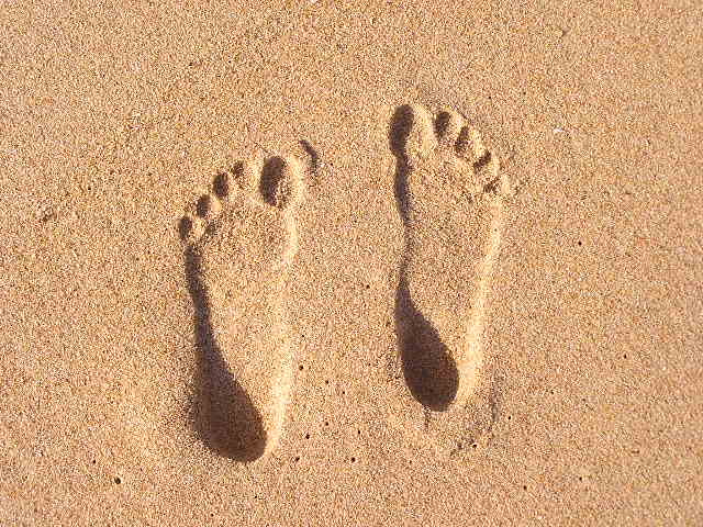 footprints in sand