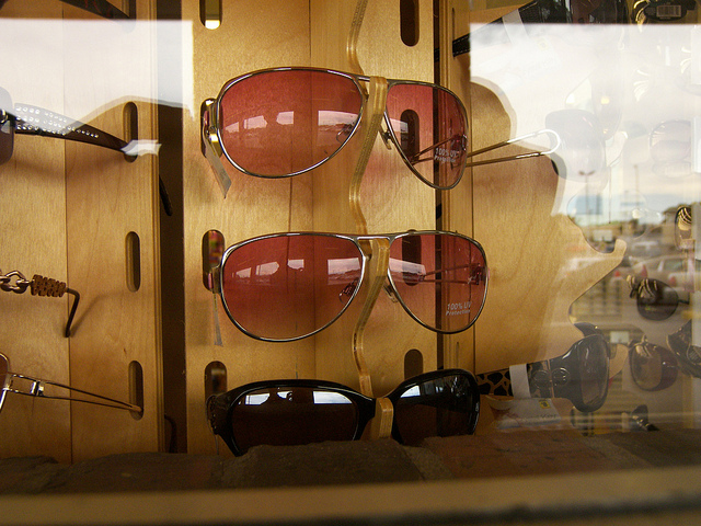  display of sunglasses