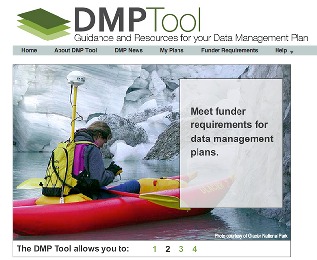 DMPTool website homepage