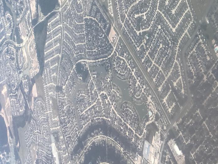 Aerial view of Houston development