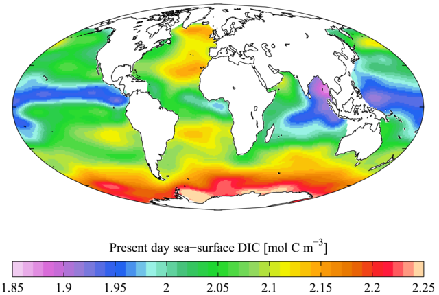 Present day Sea-Surface DIC