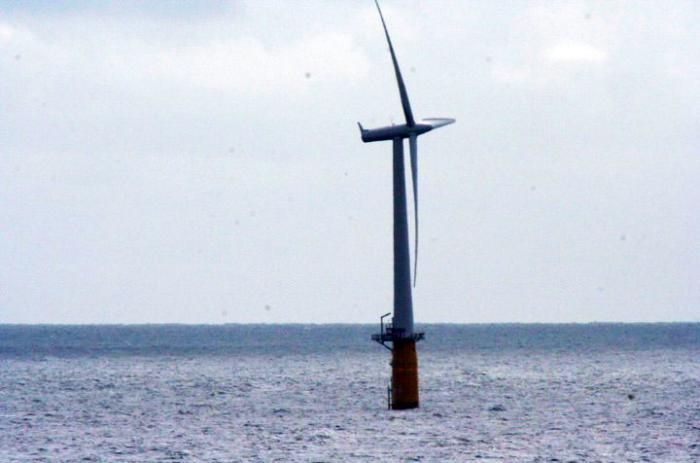 An offshore wind turbine in the North Sea.