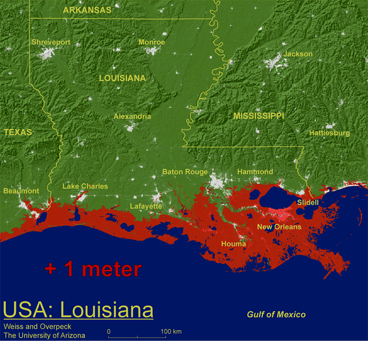 map of coastal Louisiana