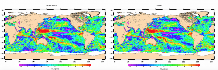 Sea Level Anomalies, areas show increasing or decreasing trends are similar to previous years