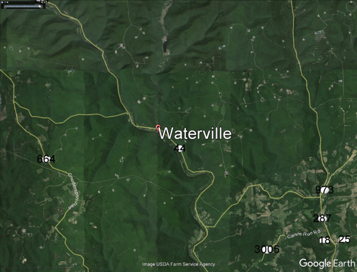Google Earth Screen Capture of Waterville during shale gas drilling
