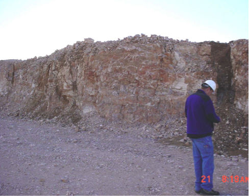 Fractured limestone member of the Casper formation.