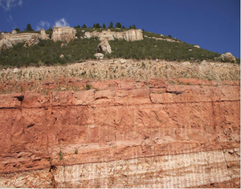 Casper aquifer in Eastern Wyoming, composed of cemented medium sandstone.