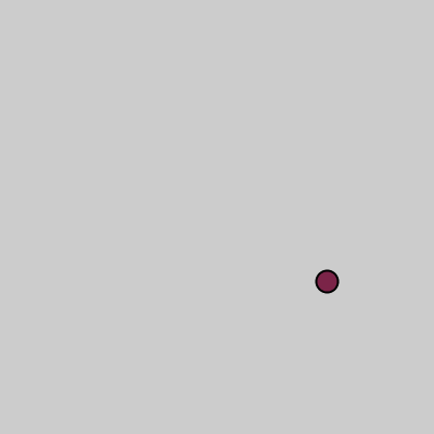 screenshot from the running program in which randomly colored circles are drawn to the display window.