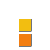 orange and yellow squares rotate around center of display window.