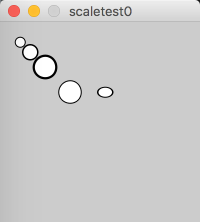 screenshot of program example 5.8 output. scaled circles.