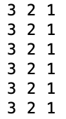 screenshot of three column file. column 1 is 3, column 2 is 2, column 3 is 1.