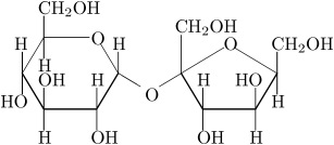  Sucrose (glucose + fructose) chemical structure.