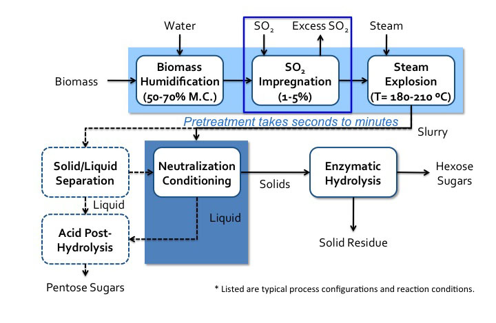  Schematic of sulfur dioxide pretreatment process