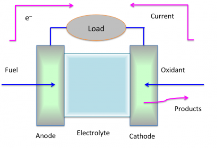 Generic schematic of fuel cell as described in the text