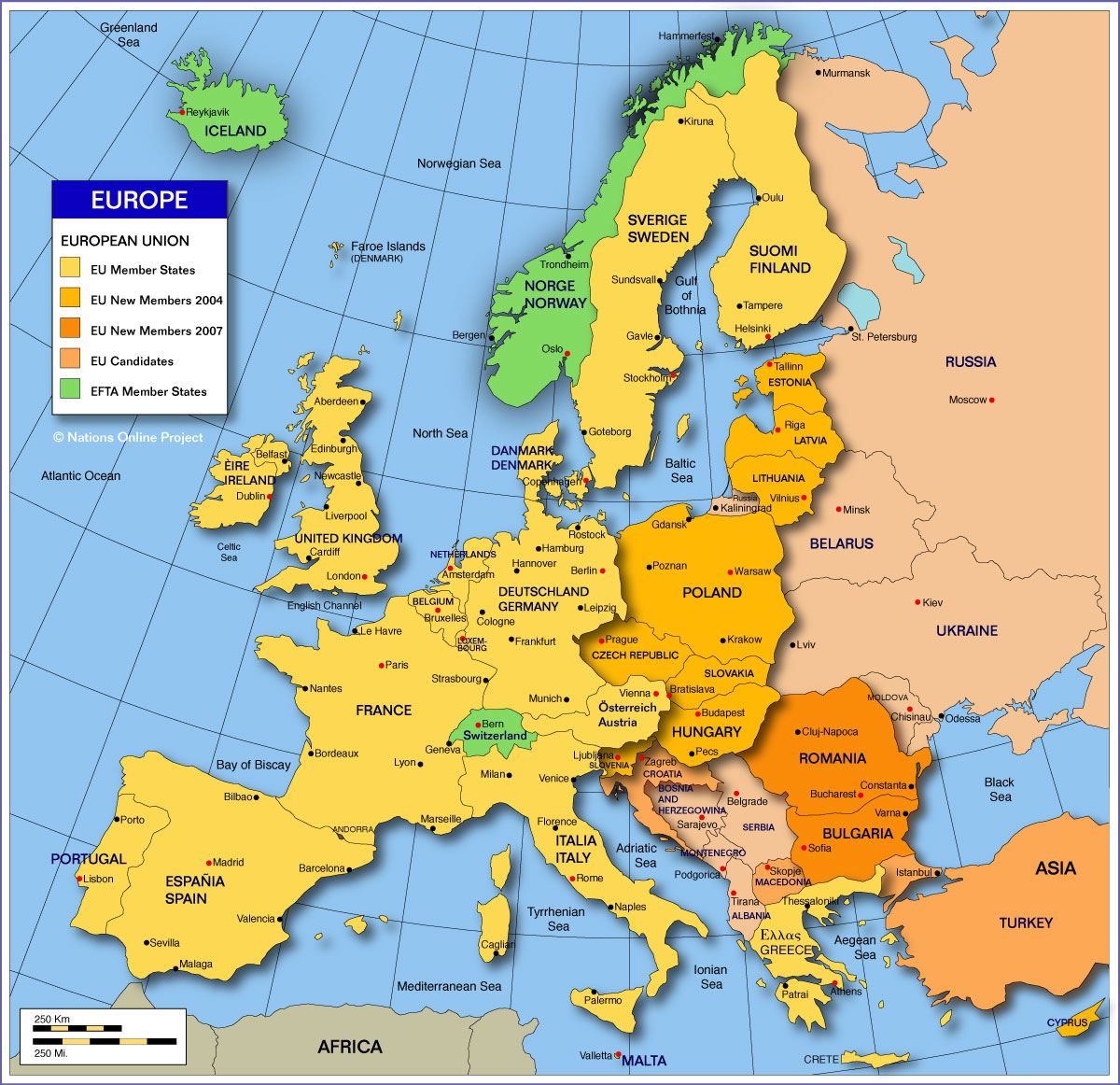 Map of member states of the European Union