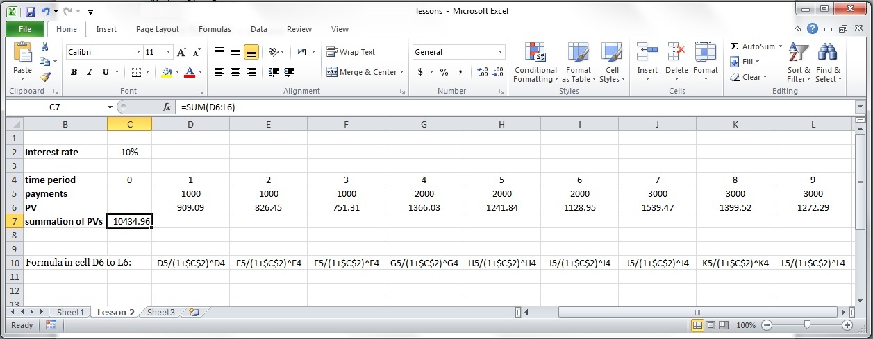 Excel screenshot explained in text