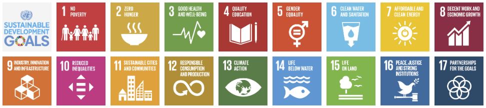 A graphic showing the UN Sustainable Development Goal icons