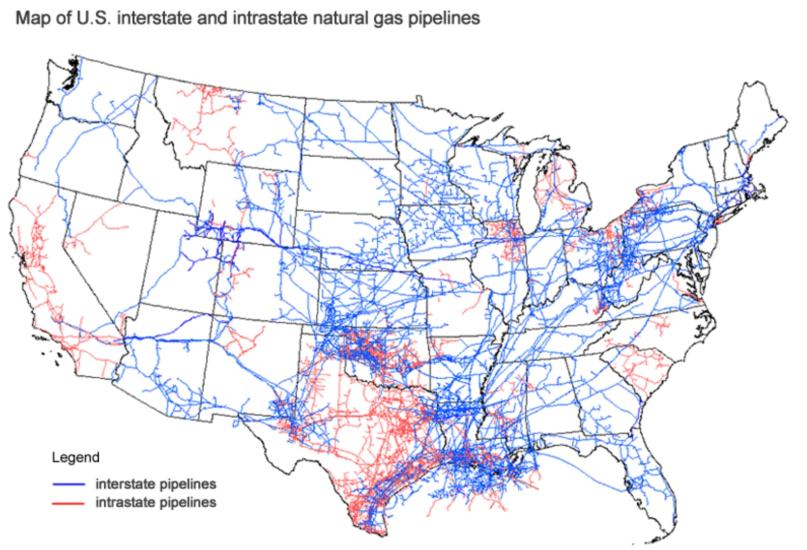 Natural gas pipelines in the US
