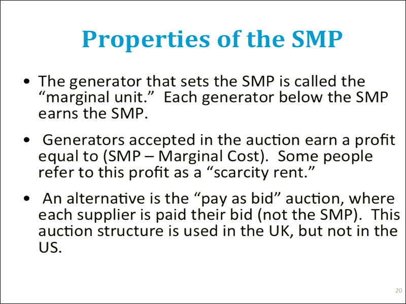 Powerpoint slide showing Properties of the SMP. The graphic is described in the text below.