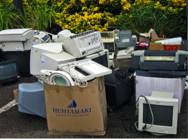 examples of e-waste: computers, printers, etc.
