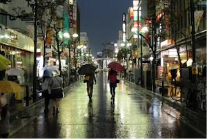 picture of a pedestrian zone with people walking